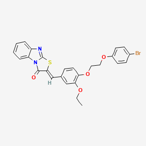 molecular formula C26H21BrN2O4S B5049776 2-{4-[2-(4-bromophenoxy)ethoxy]-3-ethoxybenzylidene}[1,3]thiazolo[3,2-a]benzimidazol-3(2H)-one 