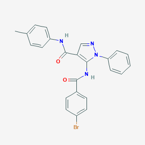 molecular formula C24H19BrN4O2 B504979 5-[(4-bromobenzoyl)amino]-N-(4-methylphenyl)-1-phenyl-1H-pyrazole-4-carboxamide 