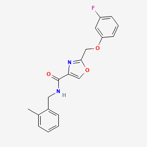 molecular formula C19H17FN2O3 B5049792 2-[(3-fluorophenoxy)methyl]-N-(2-methylbenzyl)-1,3-oxazole-4-carboxamide 