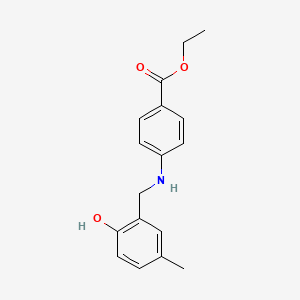 molecular formula C17H19NO3 B5049795 ethyl 4-[(2-hydroxy-5-methylbenzyl)amino]benzoate 