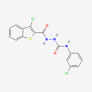 molecular formula C16H11Cl2N3O2S B5049800 2-[(3-chloro-1-benzothien-2-yl)carbonyl]-N-(3-chlorophenyl)hydrazinecarboxamide 