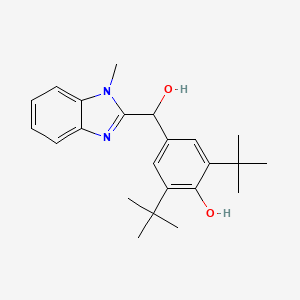 molecular formula C23H30N2O2 B5049804 2,6-di-tert-butyl-4-[hydroxy(1-methyl-1H-benzimidazol-2-yl)methyl]phenol 