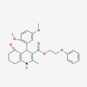 2-phenoxyethyl 4-(2,5-dimethoxyphenyl)-2-methyl-5-oxo-1,4,5,6,7,8-hexahydro-3-quinolinecarboxylate
