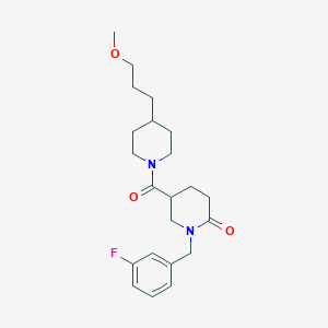 molecular formula C22H31FN2O3 B5049885 1-(3-fluorobenzyl)-5-{[4-(3-methoxypropyl)-1-piperidinyl]carbonyl}-2-piperidinone 