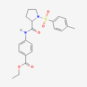 molecular formula C21H24N2O5S B5049889 ethyl 4-({1-[(4-methylphenyl)sulfonyl]prolyl}amino)benzoate 