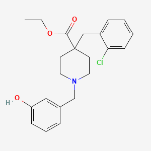 molecular formula C22H26ClNO3 B5049892 ethyl 4-(2-chlorobenzyl)-1-(3-hydroxybenzyl)-4-piperidinecarboxylate 