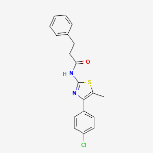 molecular formula C19H17ClN2OS B5049899 N-[4-(4-chlorophenyl)-5-methyl-1,3-thiazol-2-yl]-3-phenylpropanamide 