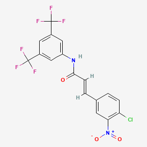 molecular formula C17H9ClF6N2O3 B5049908 N-[3,5-bis(trifluoromethyl)phenyl]-3-(4-chloro-3-nitrophenyl)acrylamide 
