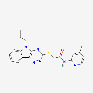 molecular formula C20H20N6OS B5049910 N-(4-methyl-2-pyridinyl)-2-[(5-propyl-5H-[1,2,4]triazino[5,6-b]indol-3-yl)thio]acetamide 