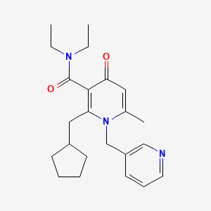 molecular formula C23H31N3O2 B5049916 2-(cyclopentylmethyl)-N,N-diethyl-6-methyl-4-oxo-1-(3-pyridinylmethyl)-1,4-dihydro-3-pyridinecarboxamide 