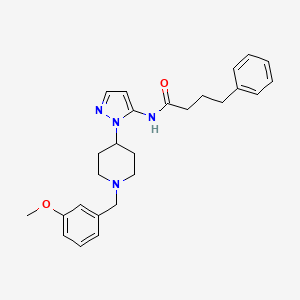 molecular formula C26H32N4O2 B5049926 N-{1-[1-(3-methoxybenzyl)-4-piperidinyl]-1H-pyrazol-5-yl}-4-phenylbutanamide 
