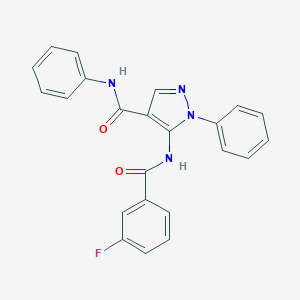 molecular formula C23H17FN4O2 B504993 5-[(3-fluorobenzoyl)amino]-N,1-diphenyl-1H-pyrazole-4-carboxamide 