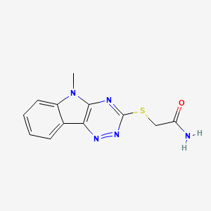 molecular formula C12H11N5OS B5049930 2-[(5-methyl-5H-[1,2,4]triazino[5,6-b]indol-3-yl)thio]acetamide 