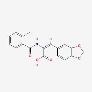 molecular formula C18H15NO5 B5049936 3-(1,3-benzodioxol-5-yl)-2-[(2-methylbenzoyl)amino]acrylic acid 