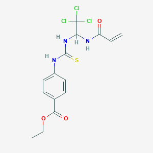 molecular formula C15H16Cl3N3O3S B5049940 ethyl 4-[({[1-(acryloylamino)-2,2,2-trichloroethyl]amino}carbonothioyl)amino]benzoate 