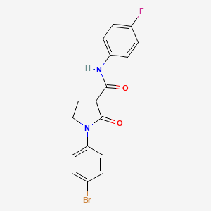 molecular formula C17H14BrFN2O2 B5049942 1-(4-bromophenyl)-N-(4-fluorophenyl)-2-oxo-3-pyrrolidinecarboxamide 