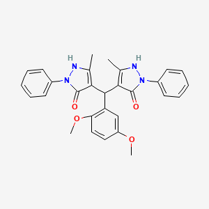 molecular formula C29H28N4O4 B5049948 4,4'-[(2,5-dimethoxyphenyl)methylene]bis(3-methyl-1-phenyl-1H-pyrazol-5-ol) 