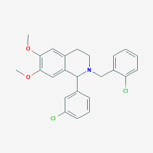 molecular formula C24H23Cl2NO2 B5049959 2-(2-chlorobenzyl)-1-(3-chlorophenyl)-6,7-dimethoxy-1,2,3,4-tetrahydroisoquinoline 