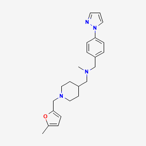 molecular formula C23H30N4O B5049971 N-methyl-1-{1-[(5-methyl-2-furyl)methyl]-4-piperidinyl}-N-[4-(1H-pyrazol-1-yl)benzyl]methanamine 