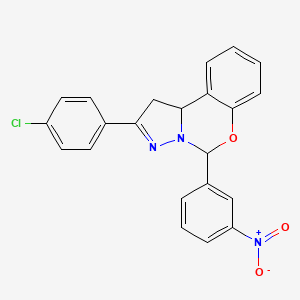 molecular formula C22H16ClN3O3 B5049972 2-(4-chlorophenyl)-5-(3-nitrophenyl)-1,10b-dihydropyrazolo[1,5-c][1,3]benzoxazine 