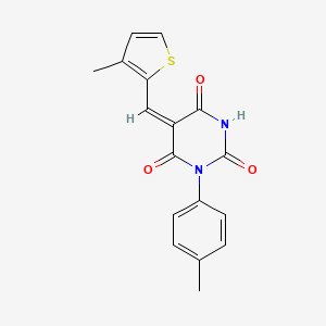 molecular formula C17H14N2O3S B5049976 1-(4-methylphenyl)-5-[(3-methyl-2-thienyl)methylene]-2,4,6(1H,3H,5H)-pyrimidinetrione 