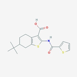 molecular formula C18H21NO3S2 B505000 6-Tert-butyl-2-(thiophene-2-carbonylamino)-4,5,6,7-tetrahydro-1-benzothiophene-3-carboxylic acid 