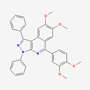 molecular formula C32H27N3O4 B5050038 5-(3,4-dimethoxyphenyl)-7,8-dimethoxy-1,3-diphenyl-3H-pyrazolo[3,4-c]isoquinoline 