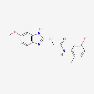molecular formula C17H16FN3O2S B5050056 N-(5-fluoro-2-methylphenyl)-2-[(5-methoxy-1H-benzimidazol-2-yl)thio]acetamide 
