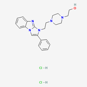 molecular formula C23H29Cl2N5O B5050059 2-{4-[2-(2-phenyl-1H-imidazo[1,2-a]benzimidazol-1-yl)ethyl]-1-piperazinyl}ethanol dihydrochloride 