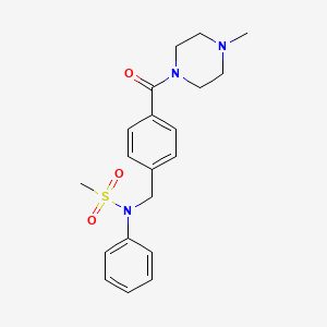 molecular formula C20H25N3O3S B5050073 N-{4-[(4-methyl-1-piperazinyl)carbonyl]benzyl}-N-phenylmethanesulfonamide 