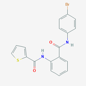 molecular formula C18H13BrN2O2S B505009 N-{2-[(4-bromoanilino)carbonyl]phenyl}-2-thiophenecarboxamide 
