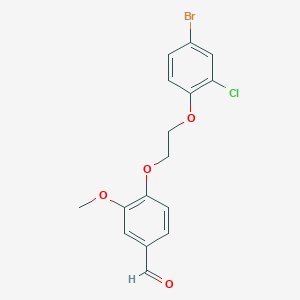 molecular formula C16H14BrClO4 B5050092 4-[2-(4-bromo-2-chlorophenoxy)ethoxy]-3-methoxybenzaldehyde 