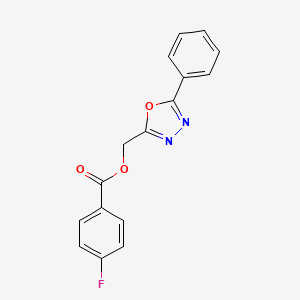 molecular formula C16H11FN2O3 B5050098 (5-phenyl-1,3,4-oxadiazol-2-yl)methyl 4-fluorobenzoate 