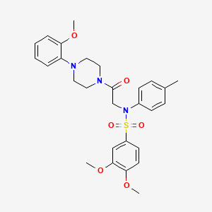 molecular formula C28H33N3O6S B5050109 3,4-dimethoxy-N-{2-[4-(2-methoxyphenyl)-1-piperazinyl]-2-oxoethyl}-N-(4-methylphenyl)benzenesulfonamide 