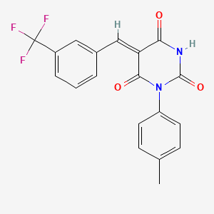 molecular formula C19H13F3N2O3 B5050120 1-(4-methylphenyl)-5-[3-(trifluoromethyl)benzylidene]-2,4,6(1H,3H,5H)-pyrimidinetrione 