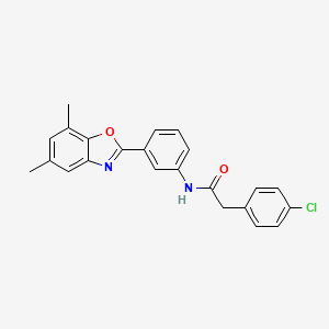 molecular formula C23H19ClN2O2 B5050156 2-(4-chlorophenyl)-N-[3-(5,7-dimethyl-1,3-benzoxazol-2-yl)phenyl]acetamide 