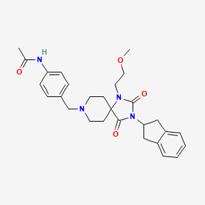 N-(4-{[3-(2,3-dihydro-1H-inden-2-yl)-1-(2-methoxyethyl)-2,4-dioxo-1,3,8-triazaspiro[4.5]dec-8-yl]methyl}phenyl)acetamide