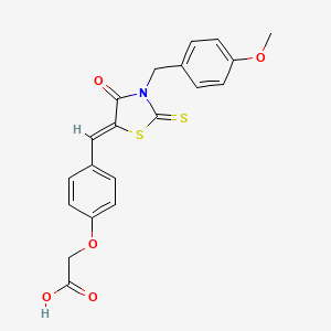 (4-{[3-(4-methoxybenzyl)-4-oxo-2-thioxo-1,3-thiazolidin-5-ylidene]methyl}phenoxy)acetic acid