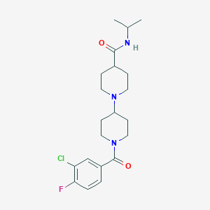 molecular formula C21H29ClFN3O2 B5050189 1'-(3-chloro-4-fluorobenzoyl)-N-isopropyl-1,4'-bipiperidine-4-carboxamide 