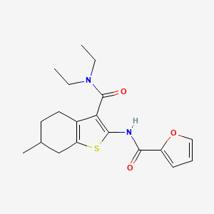molecular formula C19H24N2O3S B5050193 N-{3-[(diethylamino)carbonyl]-6-methyl-4,5,6,7-tetrahydro-1-benzothien-2-yl}-2-furamide 