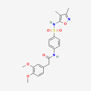 molecular formula C21H23N3O6S B5050215 2-(3,4-dimethoxyphenyl)-N-(4-{[(3,4-dimethyl-5-isoxazolyl)amino]sulfonyl}phenyl)acetamide 