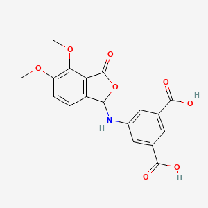 molecular formula C18H15NO8 B5050226 5-[(4,5-dimethoxy-3-oxo-1,3-dihydro-2-benzofuran-1-yl)amino]isophthalic acid 