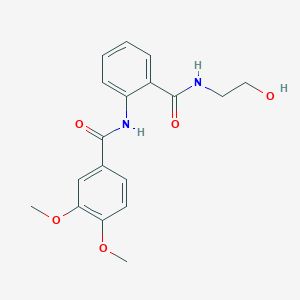 molecular formula C18H20N2O5 B505025 N-(2-{[(2-hydroxyethyl)amino]carbonyl}phenyl)-3,4-dimethoxybenzamide 