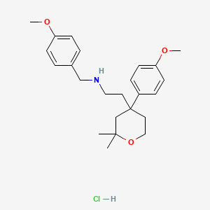 molecular formula C24H34ClNO3 B5050254 N-(4-methoxybenzyl)-2-[4-(4-methoxyphenyl)-2,2-dimethyltetrahydro-2H-pyran-4-yl]ethanamine hydrochloride 