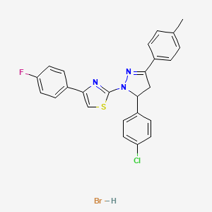 2-[5-(4-chlorophenyl)-3-(4-methylphenyl)-4,5-dihydro-1H-pyrazol-1-yl]-4-(4-fluorophenyl)-1,3-thiazole hydrobromide