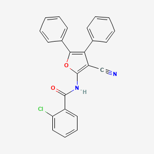 molecular formula C24H15ClN2O2 B5050286 2-chloro-N-(3-cyano-4,5-diphenyl-2-furyl)benzamide 