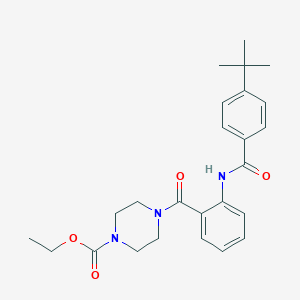 molecular formula C25H31N3O4 B505029 Ethyl 4-{2-[(4-tert-butylbenzoyl)amino]benzoyl}-1-piperazinecarboxylate 