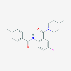 molecular formula C21H23IN2O2 B505030 N-{4-iodo-2-[(4-methyl-1-piperidinyl)carbonyl]phenyl}-4-methylbenzamide 