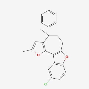 molecular formula C23H19ClO2 B5050301 10-chloro-2,4-dimethyl-4-phenyl-5,6-dihydro-4H-furo[2',3':3,4]cyclohepta[1,2-b][1]benzofuran 