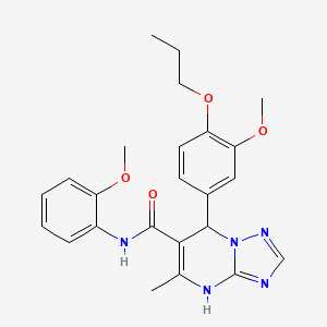 molecular formula C24H27N5O4 B5050316 N-(2-methoxyphenyl)-7-(3-methoxy-4-propoxyphenyl)-5-methyl-4,7-dihydro[1,2,4]triazolo[1,5-a]pyrimidine-6-carboxamide 